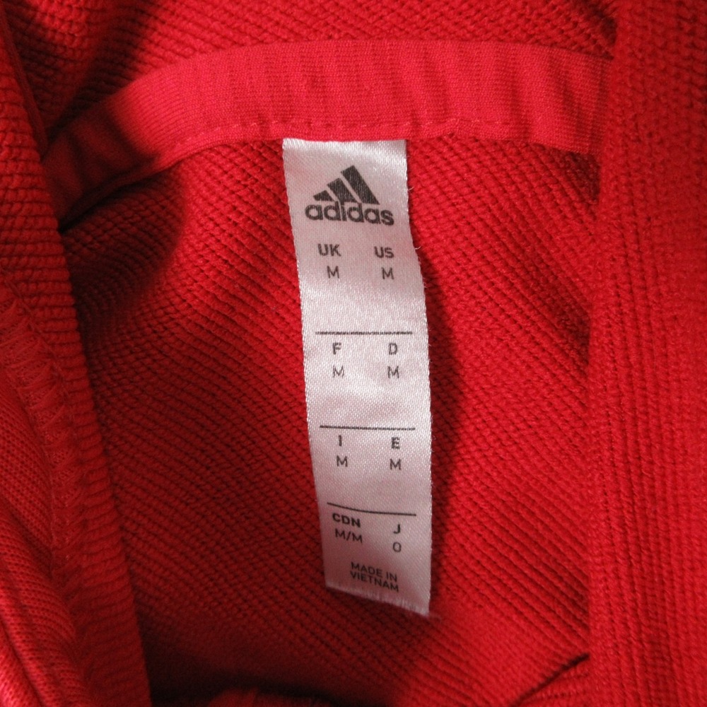 Manchester United Sweater Mens Medium Red Adidas Hoodie Sweatshirt 1/4 Zip Logo - Picture 7 of 11